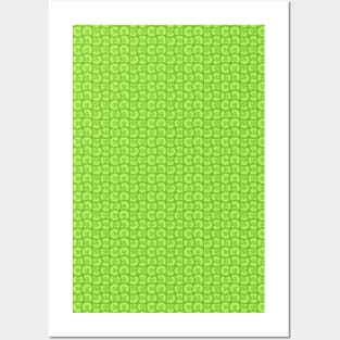 Retro Inspired D20 Circles Seamless Pattern - Lime Green Posters and Art